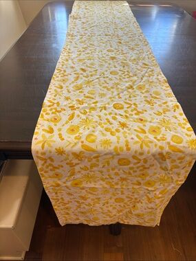 Sur La Table Yellow Floral Table Runner